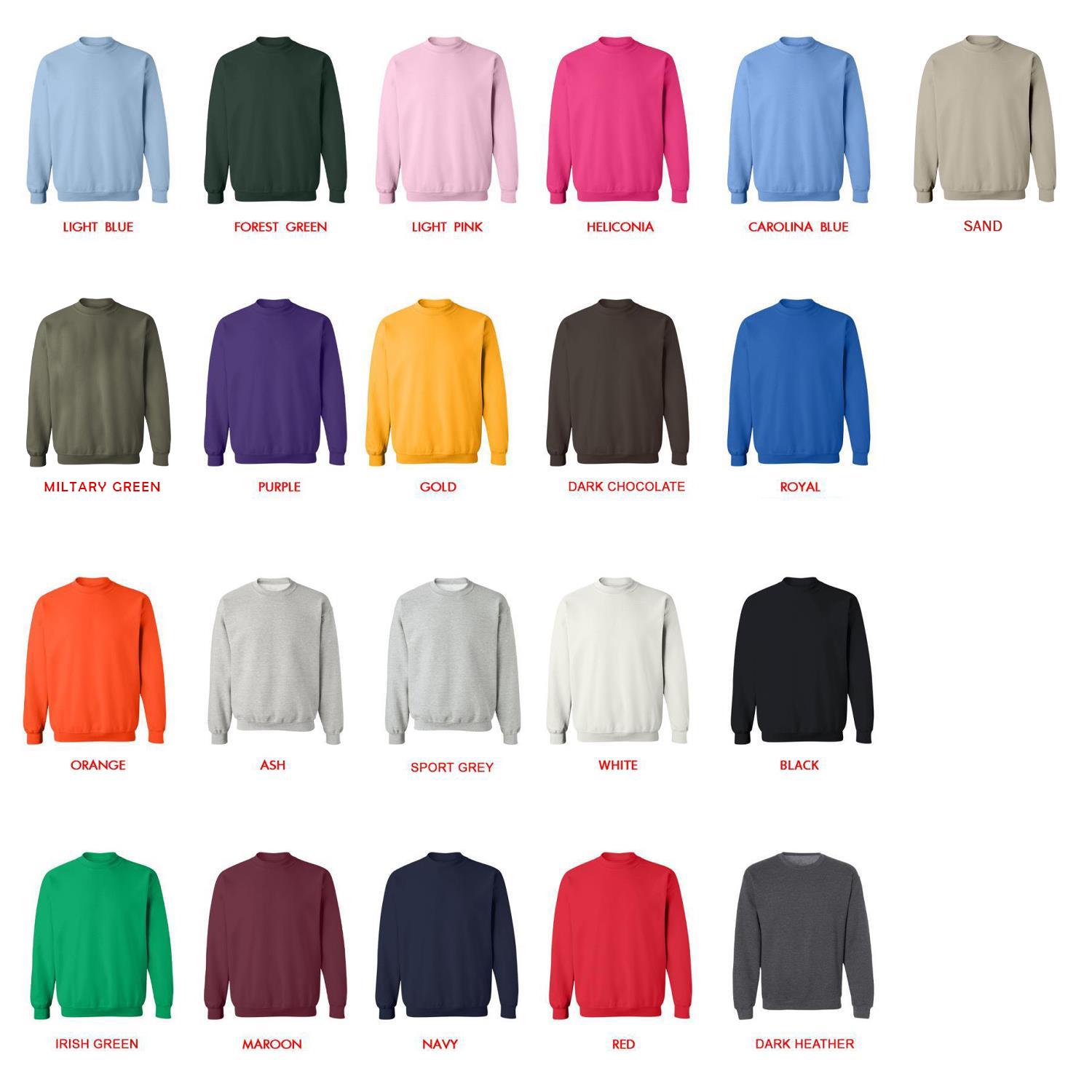 sweatshirt color chart - Sade Store