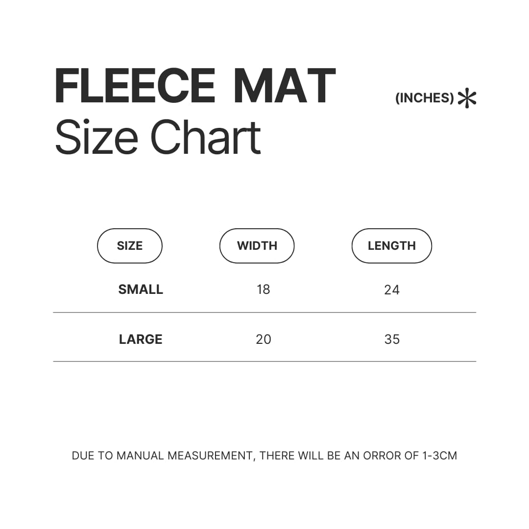 Fleece Mat Size Chart - Sade Store