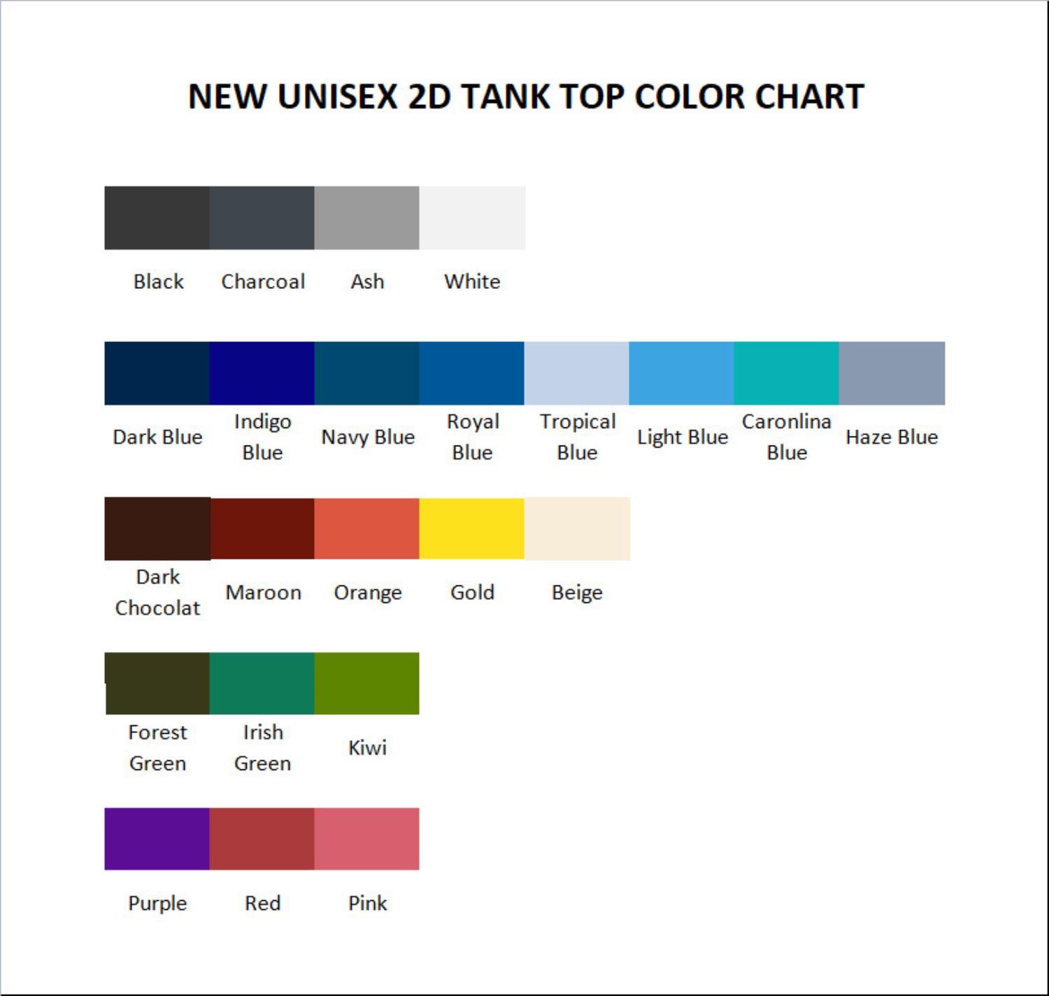 tank top color chart - Sade Store